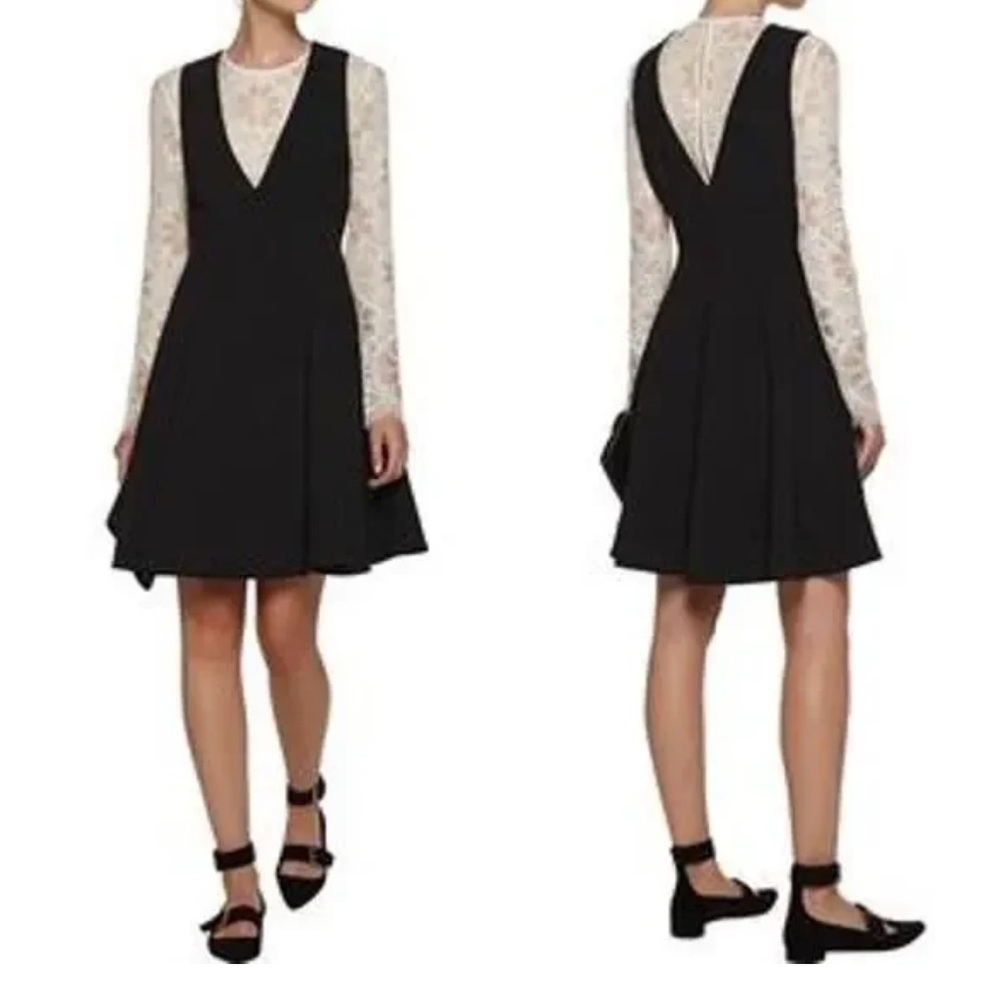 NWT Sandro Paris Nito Layered Lace Dress Black & White - Picture 9 of 9